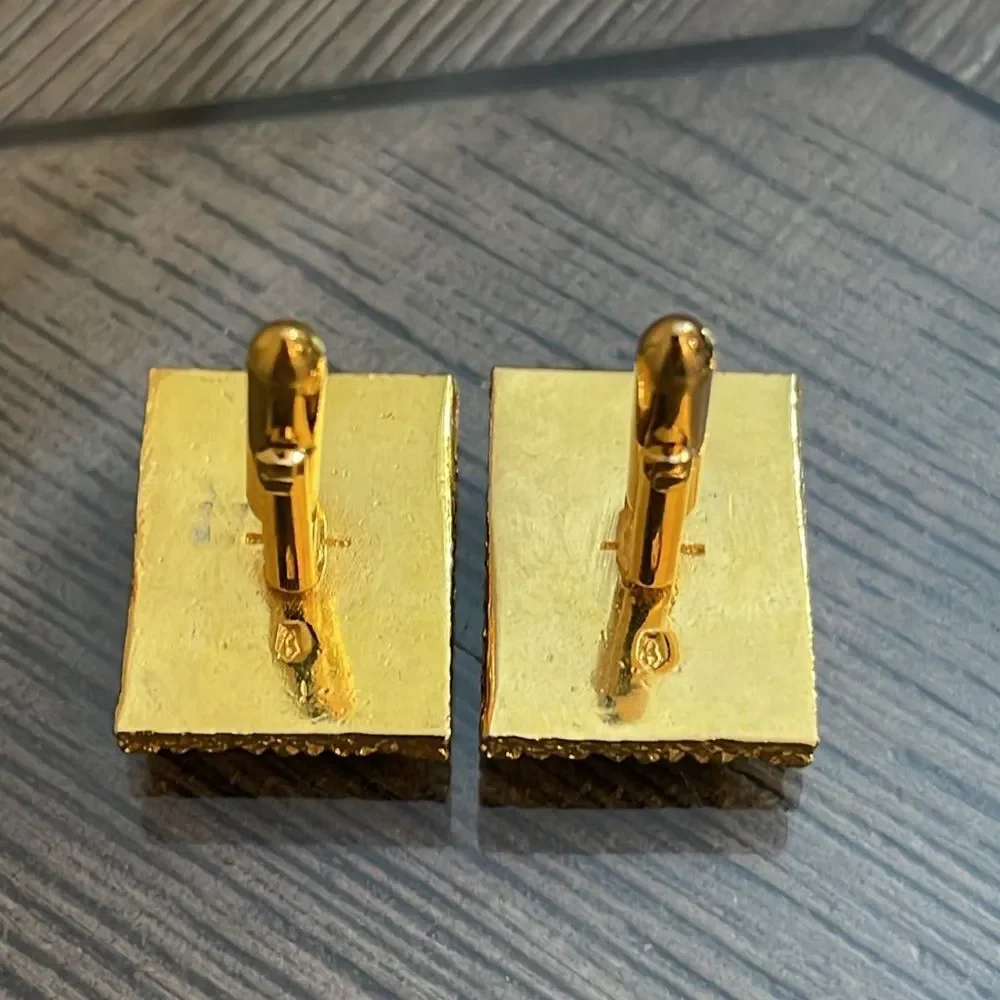 Swank Damascene Cufflinks Poker King Ace Spades Playing Cards
